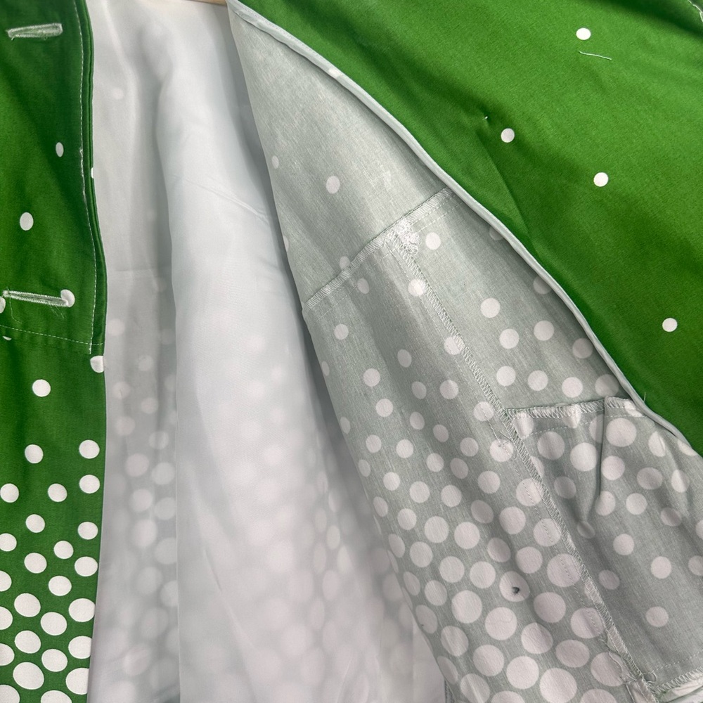 Dressbarn Vibrant Green Polka Dot Crop Coat Size L - Picture 9 of 11